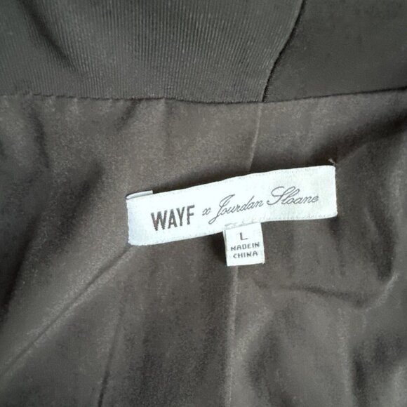 WAYF Jordan Shane Blazer Womens L Black Long Ostrich Feathers Button Oversized - Picture 3 of 9